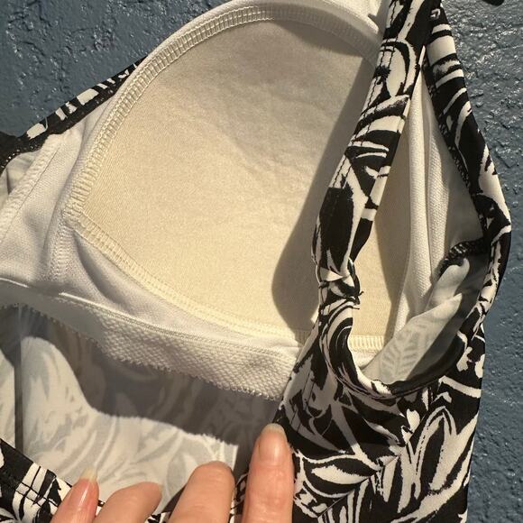 Jantzen Classics Tankini Top Black & White Boho Size 10 Hot Tub Pool Cruise - Picture 3 of 10